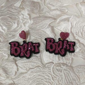 Glitter Acrylic Bratz Dangling Statement Earrings
